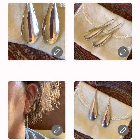 James Avery Sterling Silver Hammered Drop Earrings - Picture 2 of 2